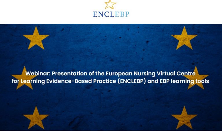 14/12 #Webinar: Presentación del Centro virtual Europeo de Enfermería para el Aprendizaje de la Práctica Basada en la Evidencia (ENCLEBP) y de las herramientas para el aprendizaje de la PBE